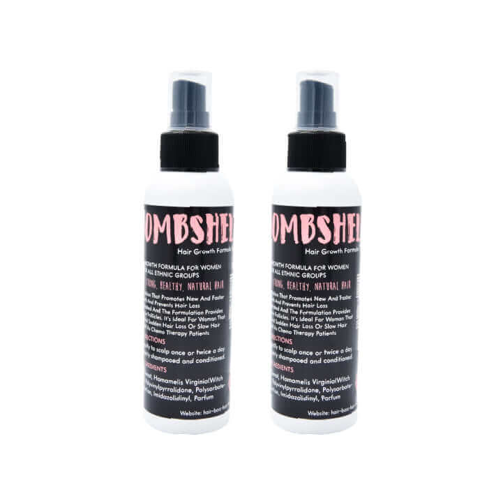 Bombshell Hair Growth Treatment and Spray for Women, enriched with Biotin, for rapid hair growth and healthy, full hair.